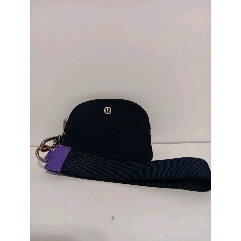 Lululemon Pouch Wristlet Keychain Midnight Blue Zip Around 4